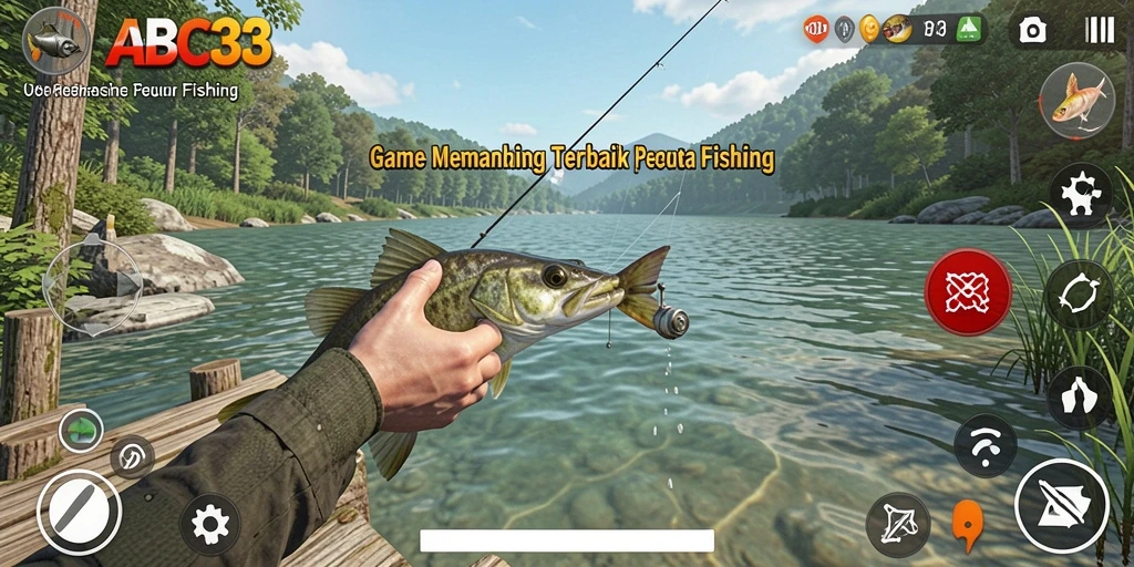 Gameplay memancing yang menarik di ABC33 dengan pemandangan laut yang menakjubkan.