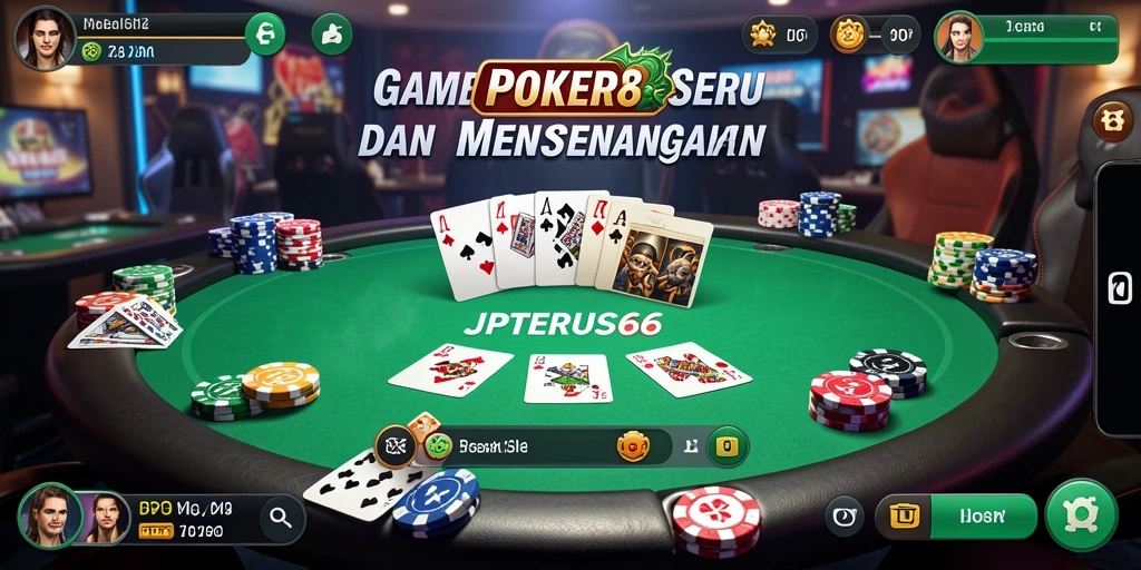 Tampilan permainan poker seru di JPTERUS66 dengan fitur menarik.