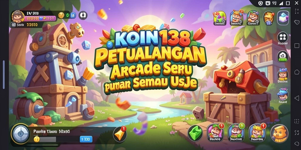 Screenshot menunjukkan karakter bergerak cepat menghindari rintangan dalam KOIN138.